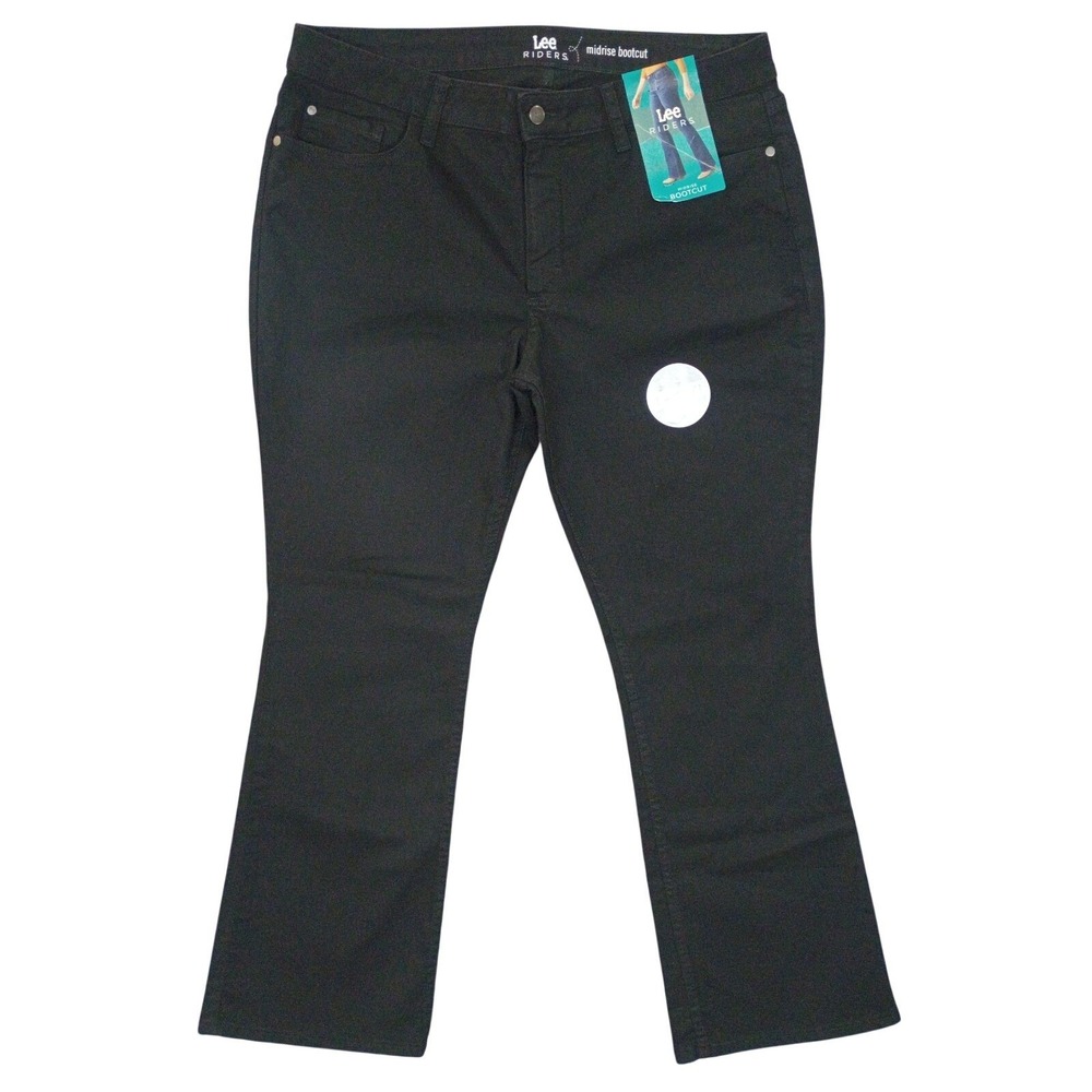 Lee Riders Womens 18P Midrise Bootcut Black Jeans NWT Stretch Classic Denim